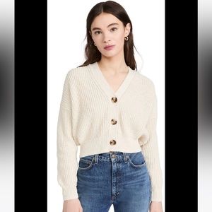 Madewell Greywood Crop Cardigan Sweater in Cream